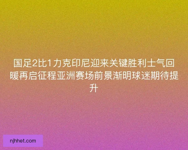 国足2比1力克印尼迎来关键胜利士气回暖再启征程亚洲赛场前景渐明球迷期待提升