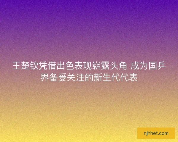 王楚钦凭借出色表现崭露头角 成为国乒界备受关注的新生代代表